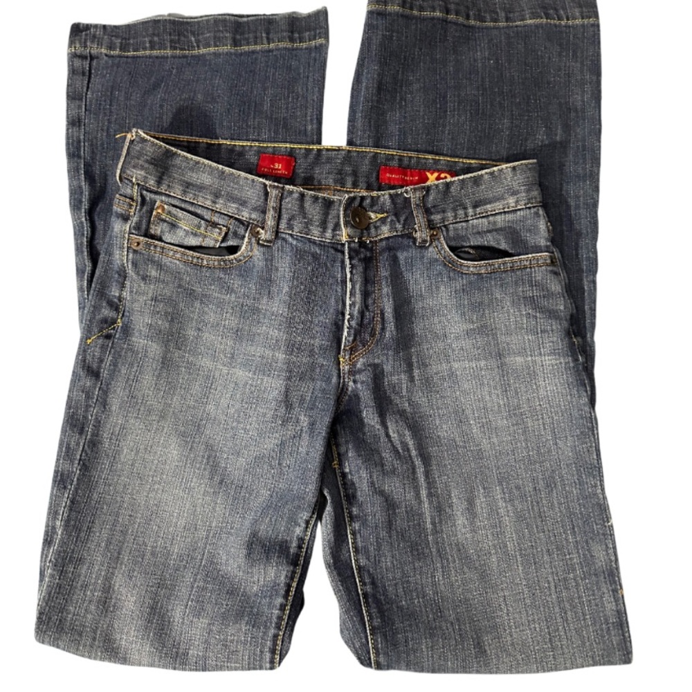 X2 Blue Jeans Quality Denim Low Rise Women’s Bootcut Size 8 Long Waist 31”